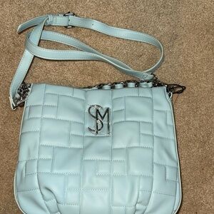 Light Blue Quilted Shoulder Bag